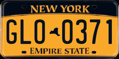 NY license plate GLO0371