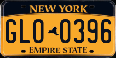 NY license plate GLO0396