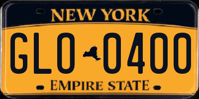 NY license plate GLO0400