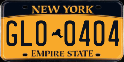 NY license plate GLO0404