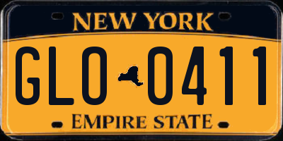 NY license plate GLO0411