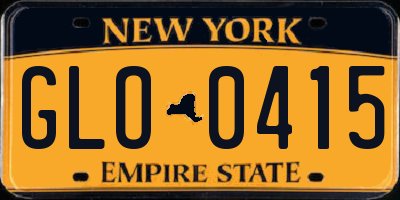 NY license plate GLO0415