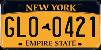 NY license plate GLO0421