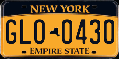 NY license plate GLO0430