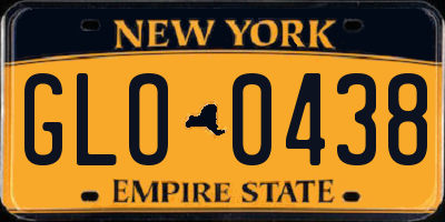 NY license plate GLO0438