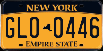 NY license plate GLO0446
