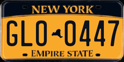 NY license plate GLO0447