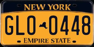 NY license plate GLO0448