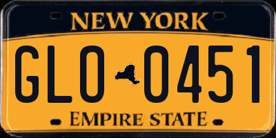 NY license plate GLO0451