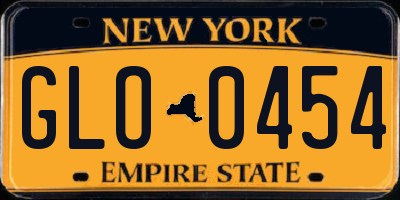 NY license plate GLO0454