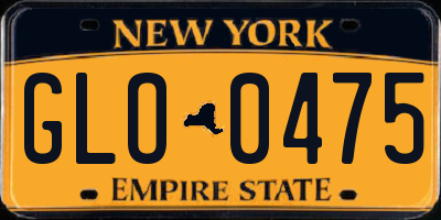 NY license plate GLO0475