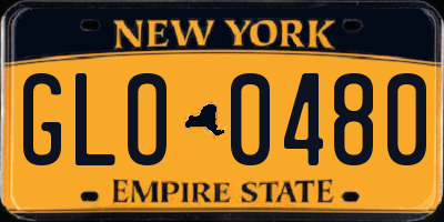 NY license plate GLO0480