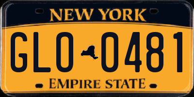 NY license plate GLO0481