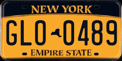 NY license plate GLO0489