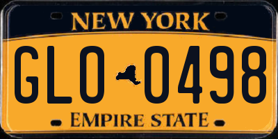 NY license plate GLO0498