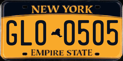 NY license plate GLO0505