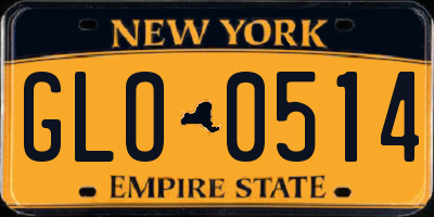 NY license plate GLO0514