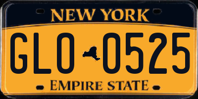 NY license plate GLO0525