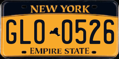 NY license plate GLO0526