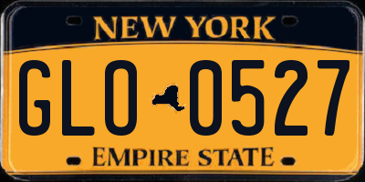 NY license plate GLO0527