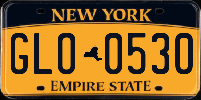 NY license plate GLO0530