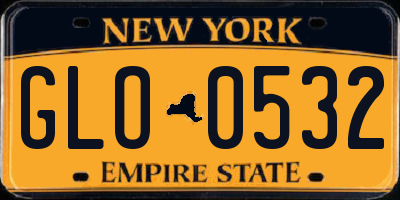 NY license plate GLO0532