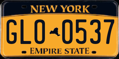 NY license plate GLO0537
