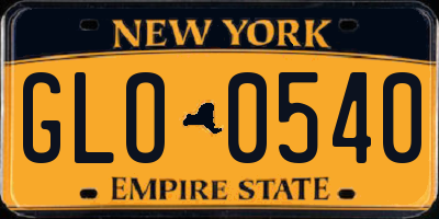 NY license plate GLO0540