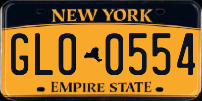 NY license plate GLO0554