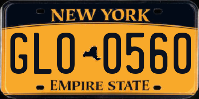 NY license plate GLO0560