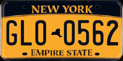 NY license plate GLO0562
