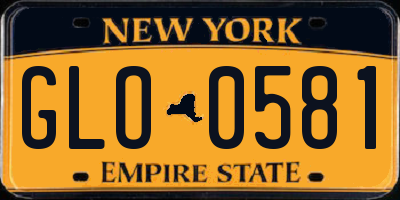 NY license plate GLO0581