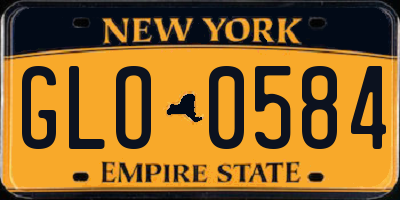 NY license plate GLO0584