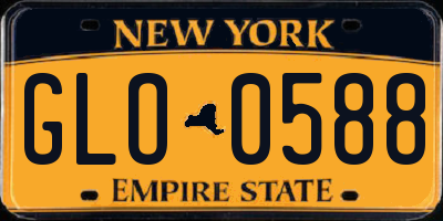 NY license plate GLO0588