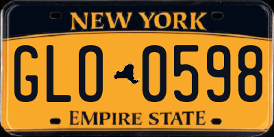 NY license plate GLO0598