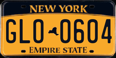 NY license plate GLO0604