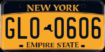 NY license plate GLO0606