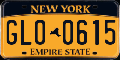 NY license plate GLO0615