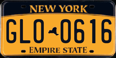 NY license plate GLO0616