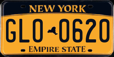NY license plate GLO0620