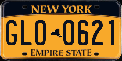 NY license plate GLO0621