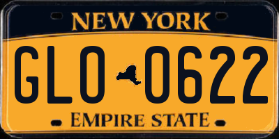 NY license plate GLO0622