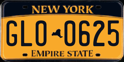 NY license plate GLO0625