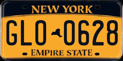 NY license plate GLO0628