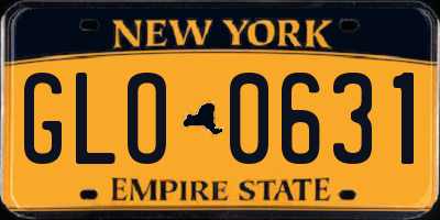 NY license plate GLO0631