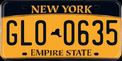 NY license plate GLO0635