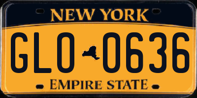 NY license plate GLO0636