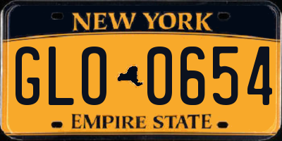 NY license plate GLO0654