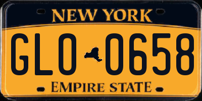 NY license plate GLO0658