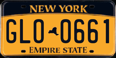 NY license plate GLO0661